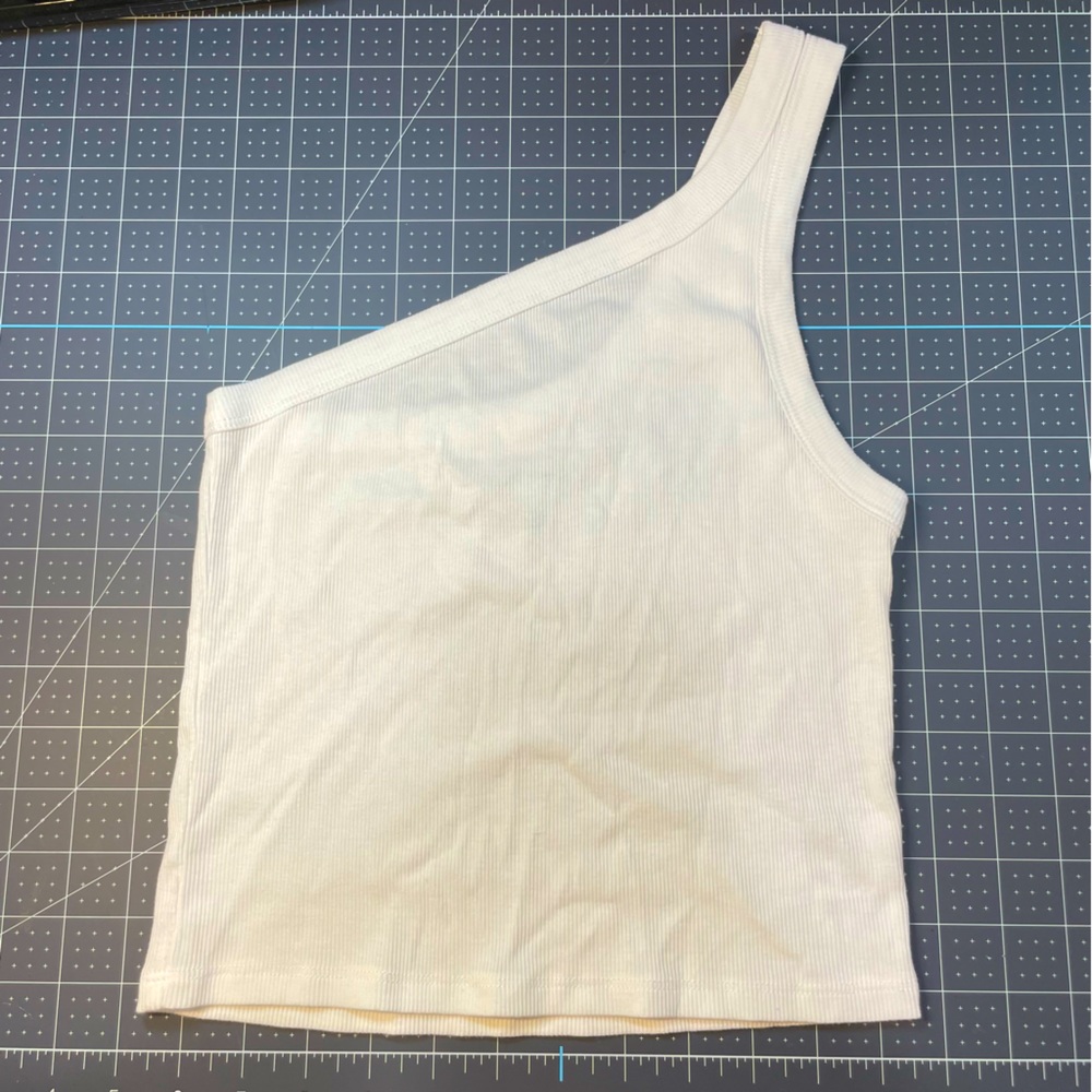 American eagle one shoulder white crop top